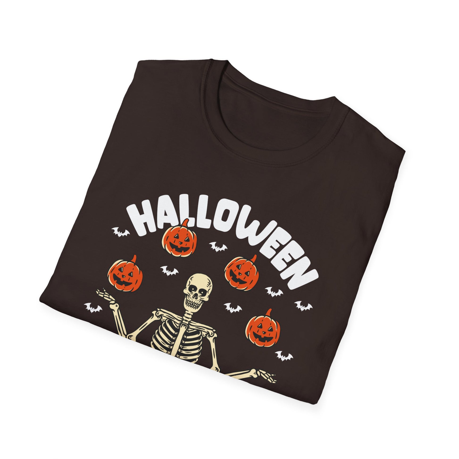 Halloween Gives Me Life T-Shirt — Skeleton & Pumpkins Halloween Shirt