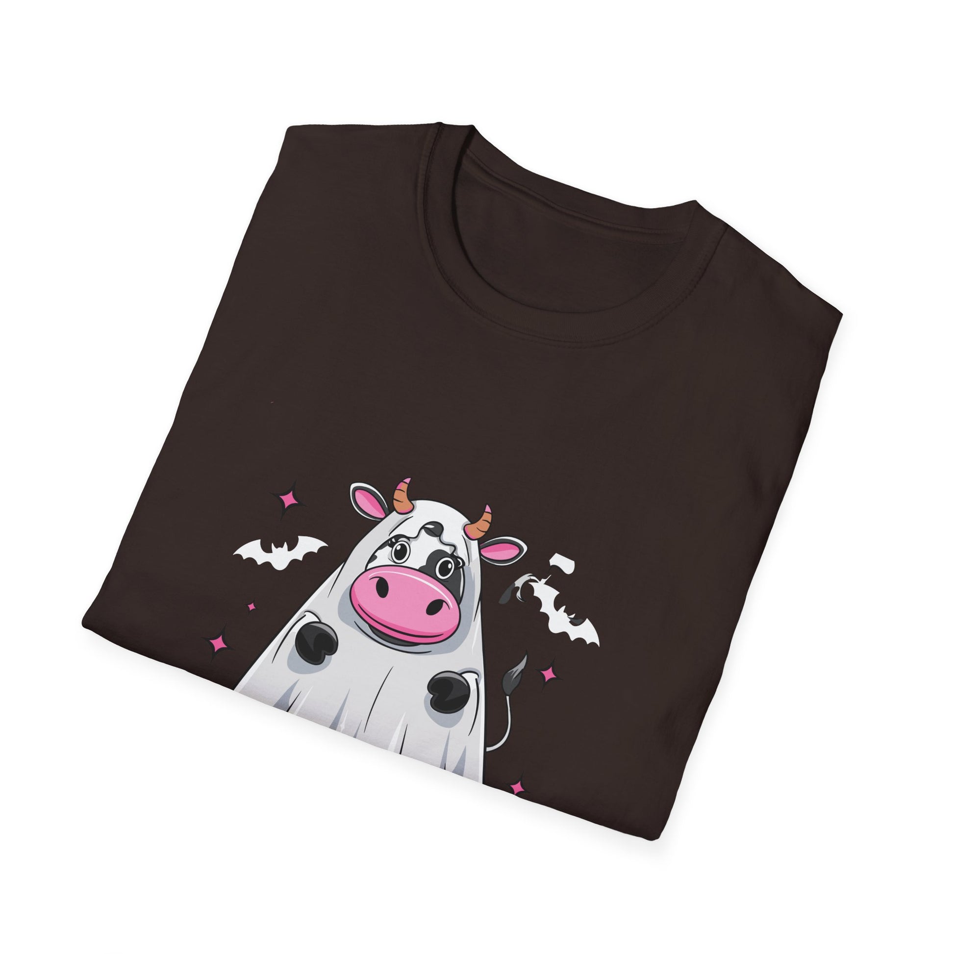 Cow Ghost Halloween T-Shirt — "Moo... I Mean Boo!" Cute Spooky Tee
