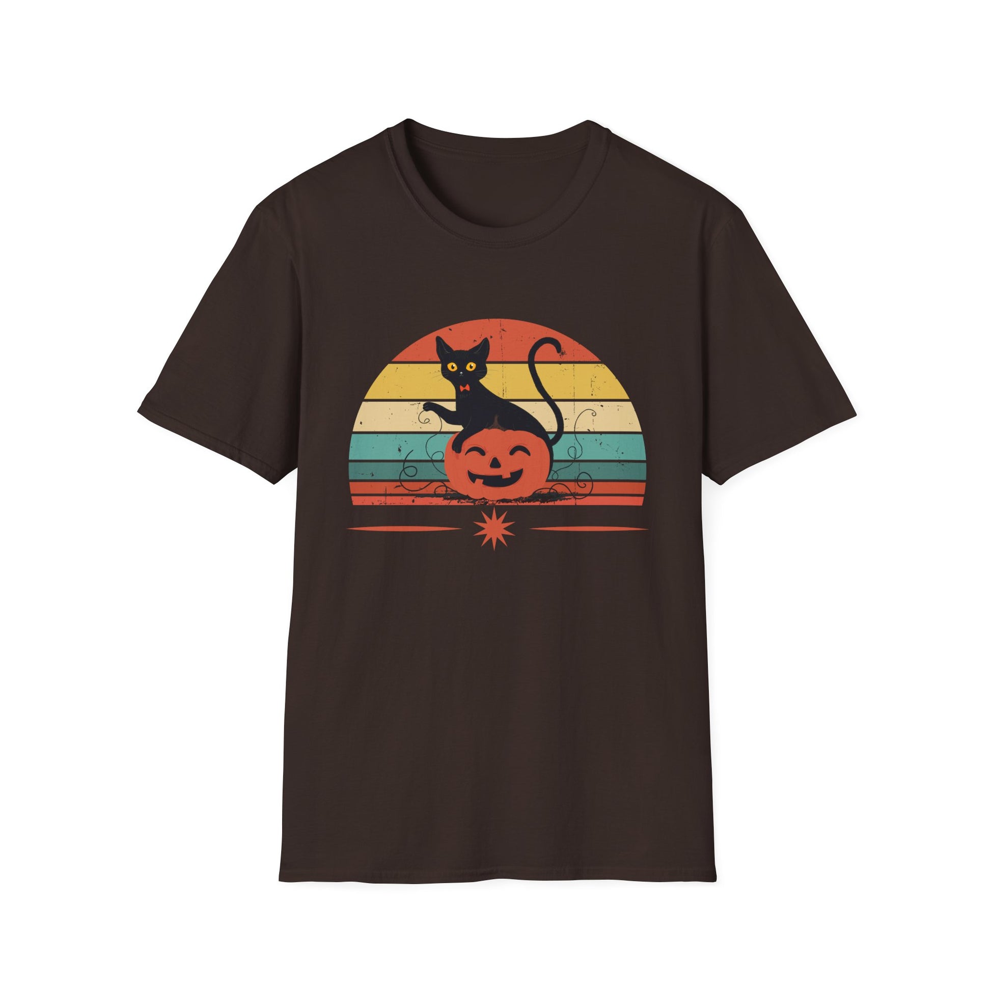 Black Cat sitting in a Pumpkin for Cat Lover - Halloween T-Shirt