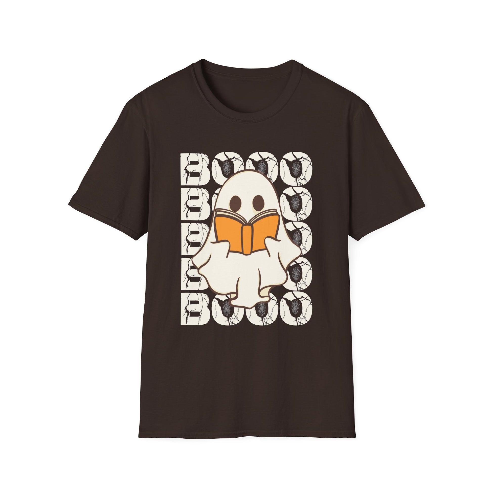 Ghost Reading 'Boo' T-Shirt — Cute Halloween Book Lover Tee