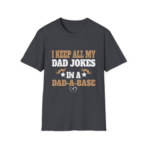 I Keep All My Dad Jokes In A Dad-A-Base Vintage Fathers Day Unisex T-Shirt