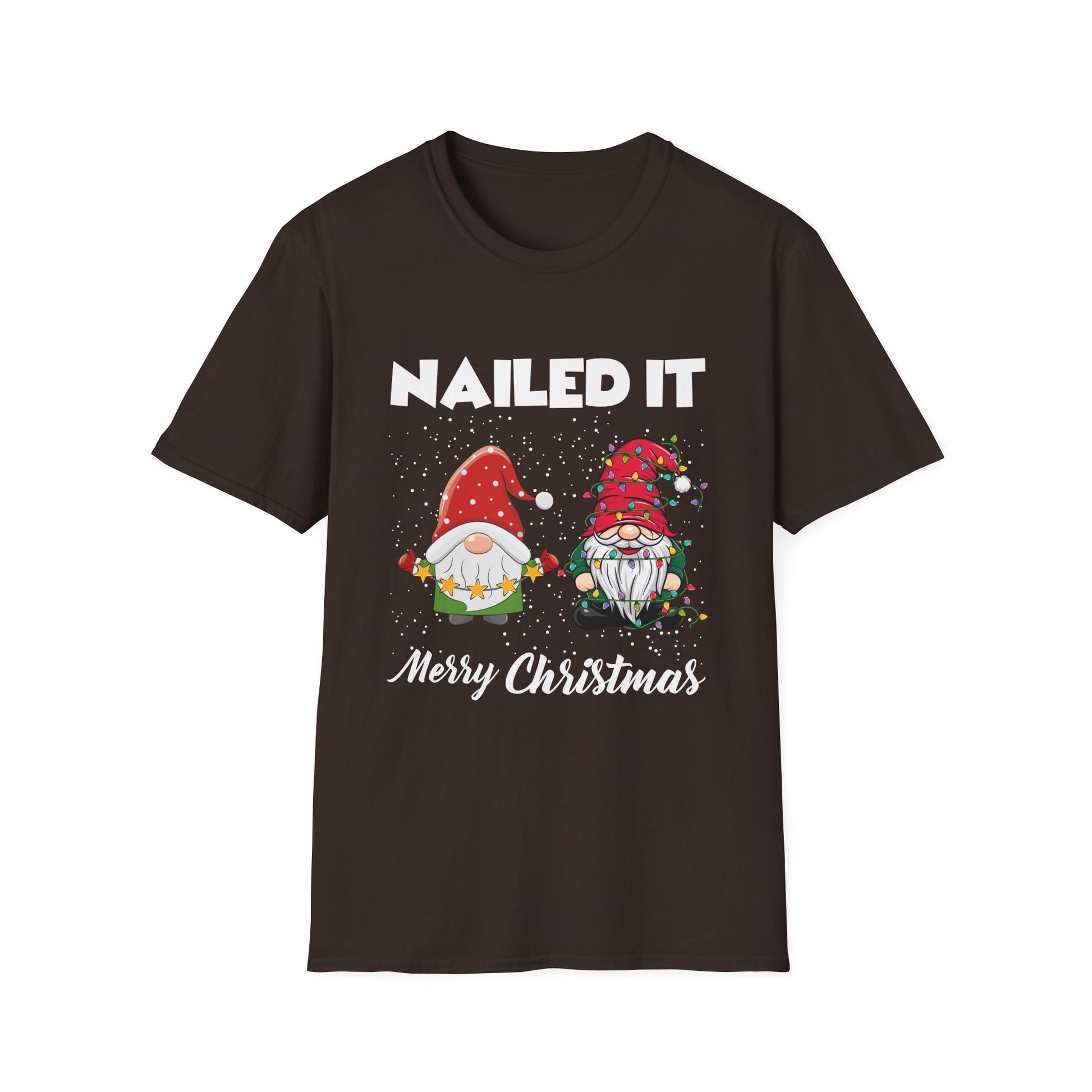 Christmas Gnomes Tangled Lights Merry Christmas Nailed It Unisex T-Shirt