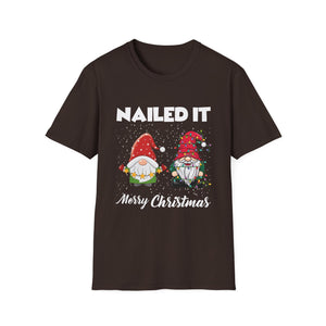Christmas Gnomes Tangled Lights Merry Christmas Nailed It Unisex T-Shirt