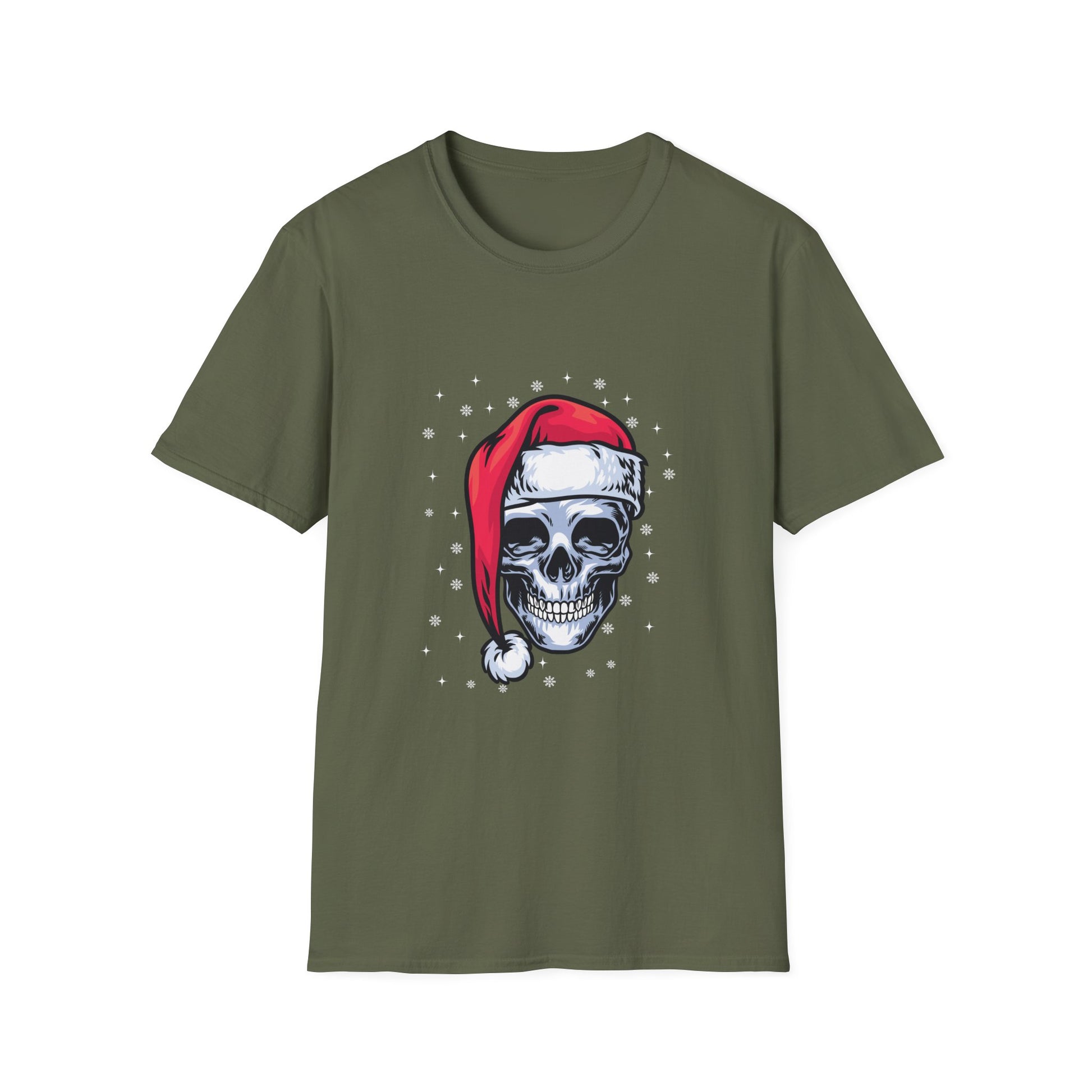 Christmas Skull T-Shirt — Santa Hat Skull Holiday Tee