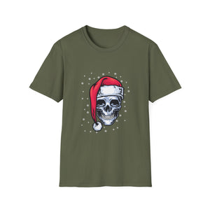 Christmas Skull T-Shirt — Santa Hat Skull Holiday Tee