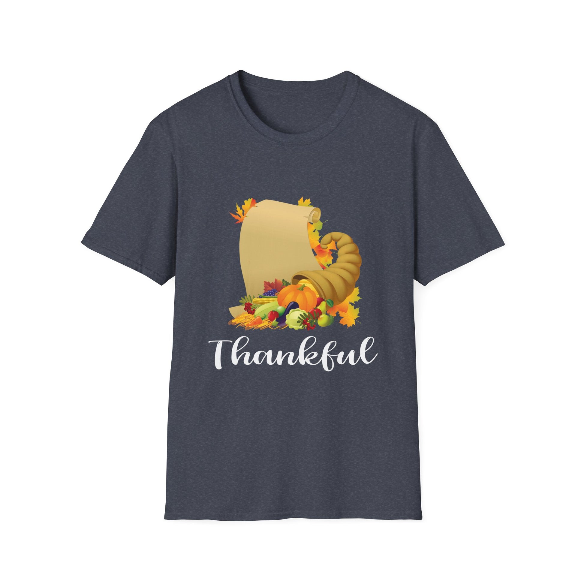 Thankful Cornucopia T-Shirt — Fall Thanksgiving Harvest Tee  Unisex T-Shirt
