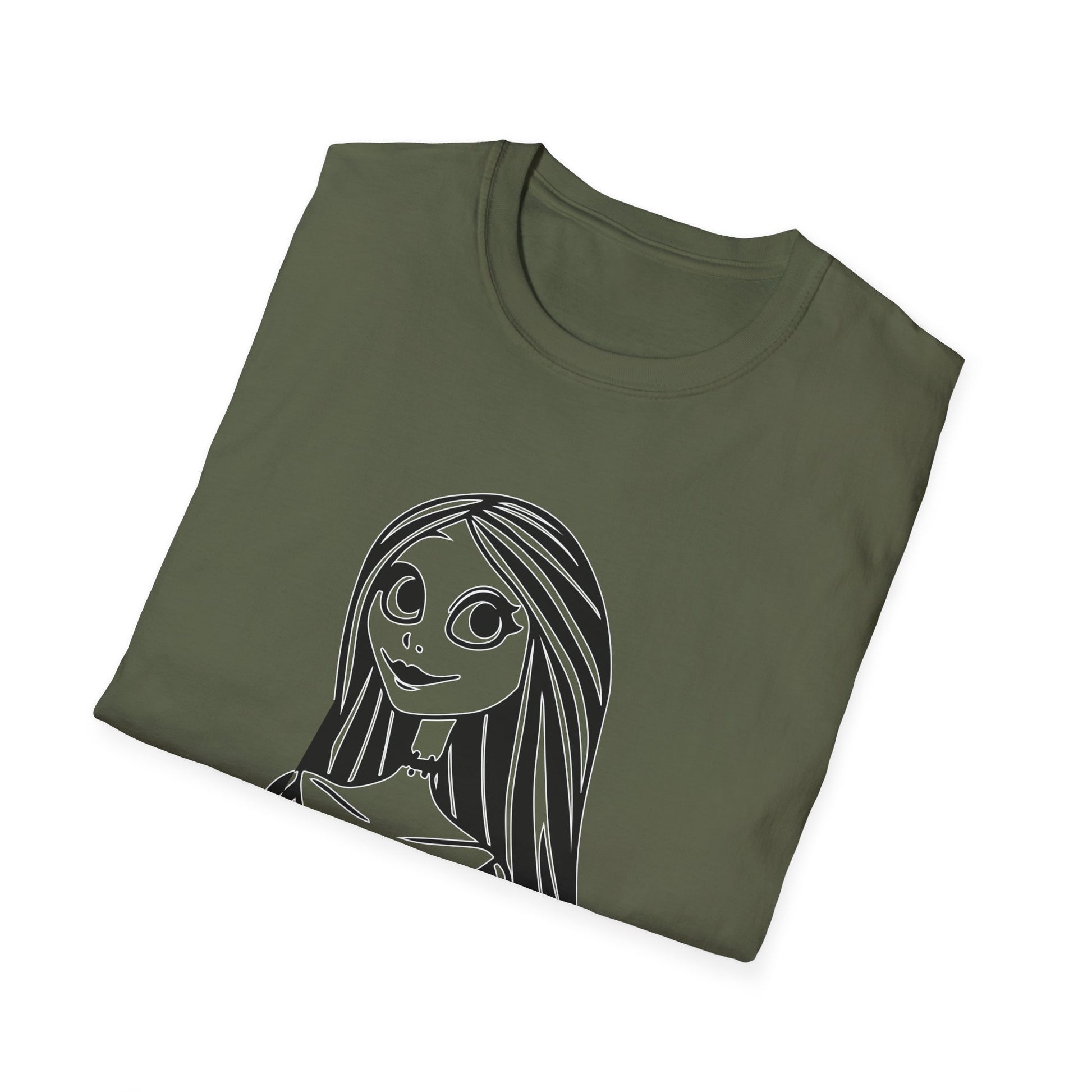 Gothic Line Art Girl T-Shirt
