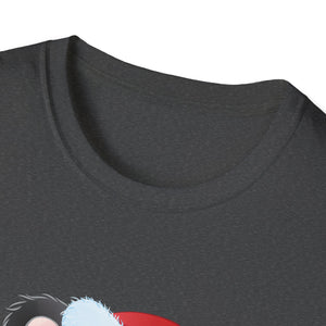 Christmas Panda Tee — Cute Panda in Santa Hat with Holiday Lights