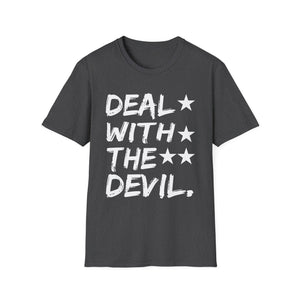 Halloween Devil tee _ Halloween Deal with the Devil Tee   Unisex Softstyle T-Shirt