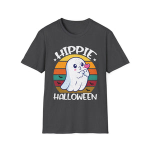 Hippie Halloween T-Shirt – Cute Ghost Retro Sunset Graphic