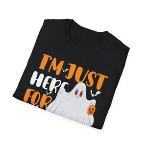 Funny Halloween Costume I'm Just Here for The Boos T-Shirt Unisex Softstyle T-Shirt