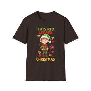 This Kid Loves Christmas Xmas Pajama Toddler Boys Girls Kids T-Shirt