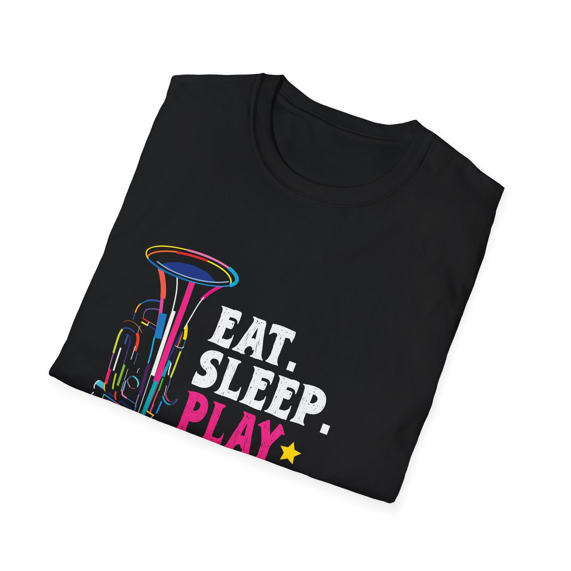 Cool Trumpet Art Silhouette Funny Brass Slogan Unisex T-Shirt