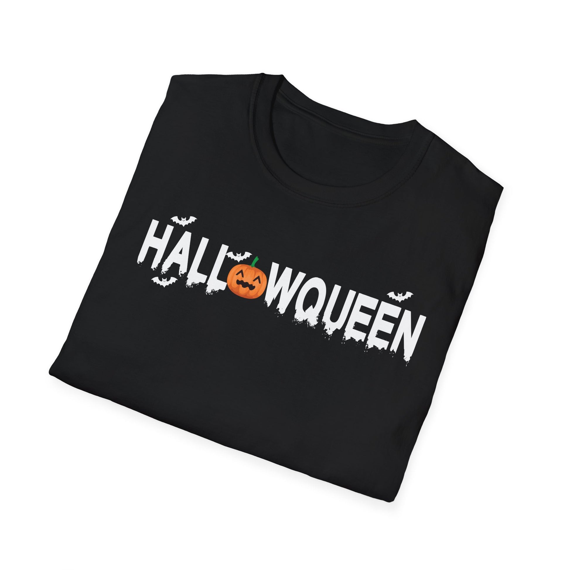 Halloween Queen T-Shirt — Cute Pumpkin & Bat Halloween Tee