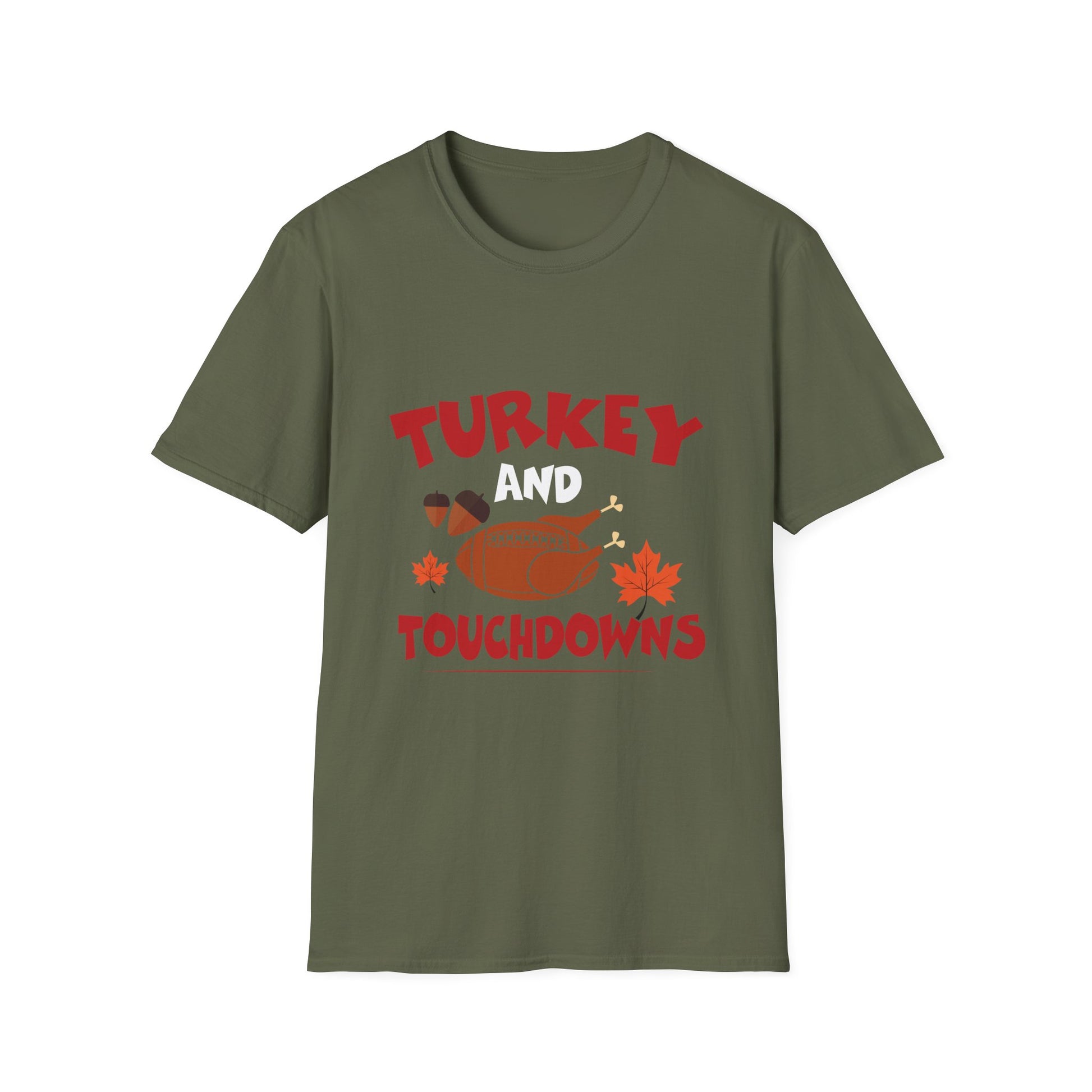 Thanksgiving Football T-Shirt — "Turkey and Touchdowns"