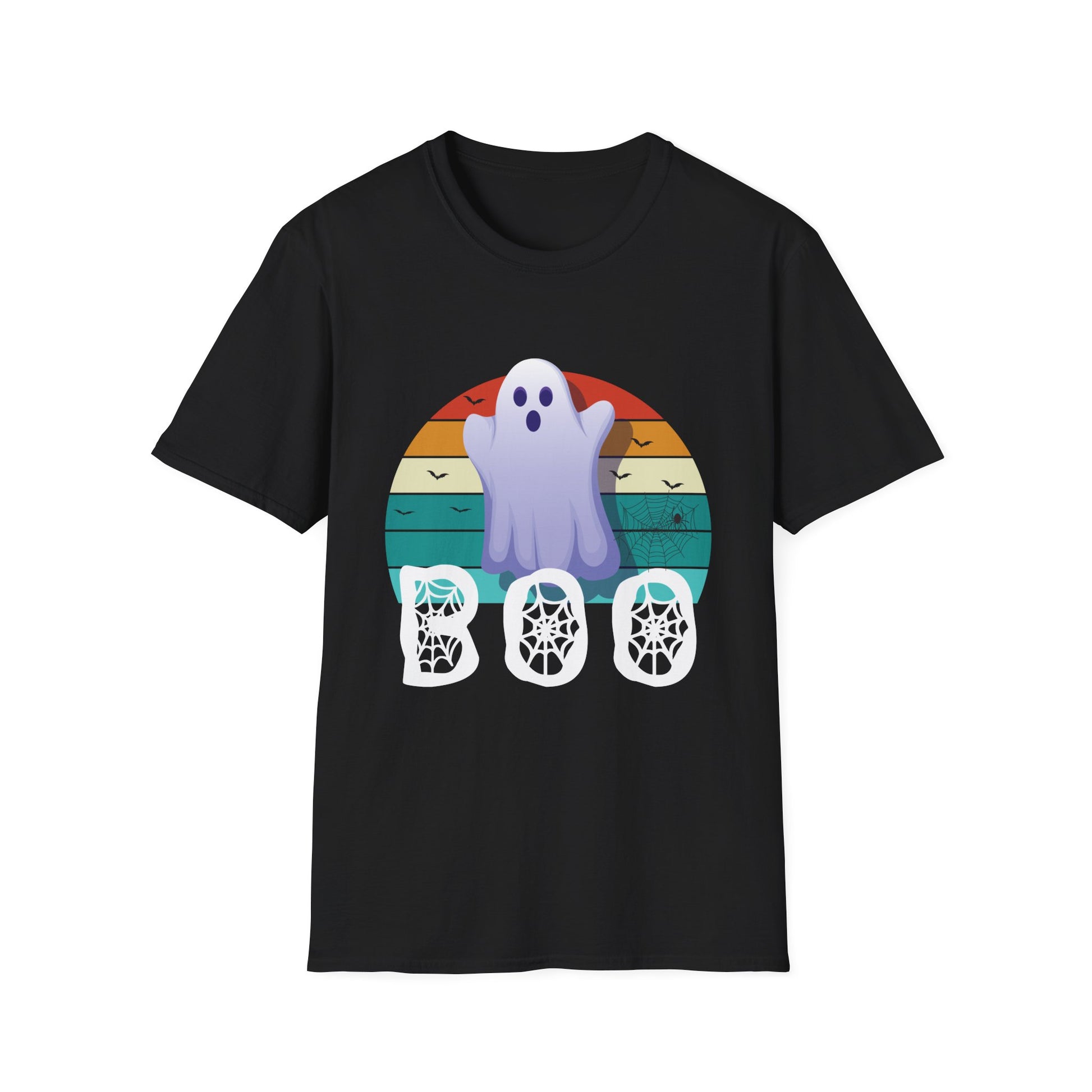 Boo Ghost T-Shirt — Cute Vintage Rainbow Halloween Tee
