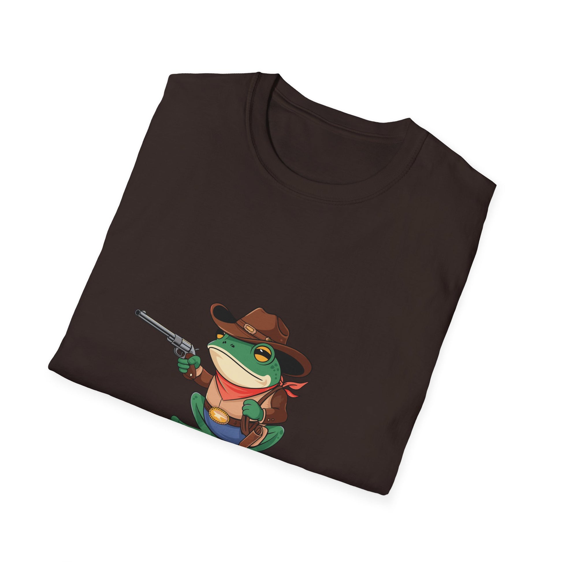 Hold On Partner I'm Overstimulated T-Shirt — Funny Frog Cowboy Graphic Tee