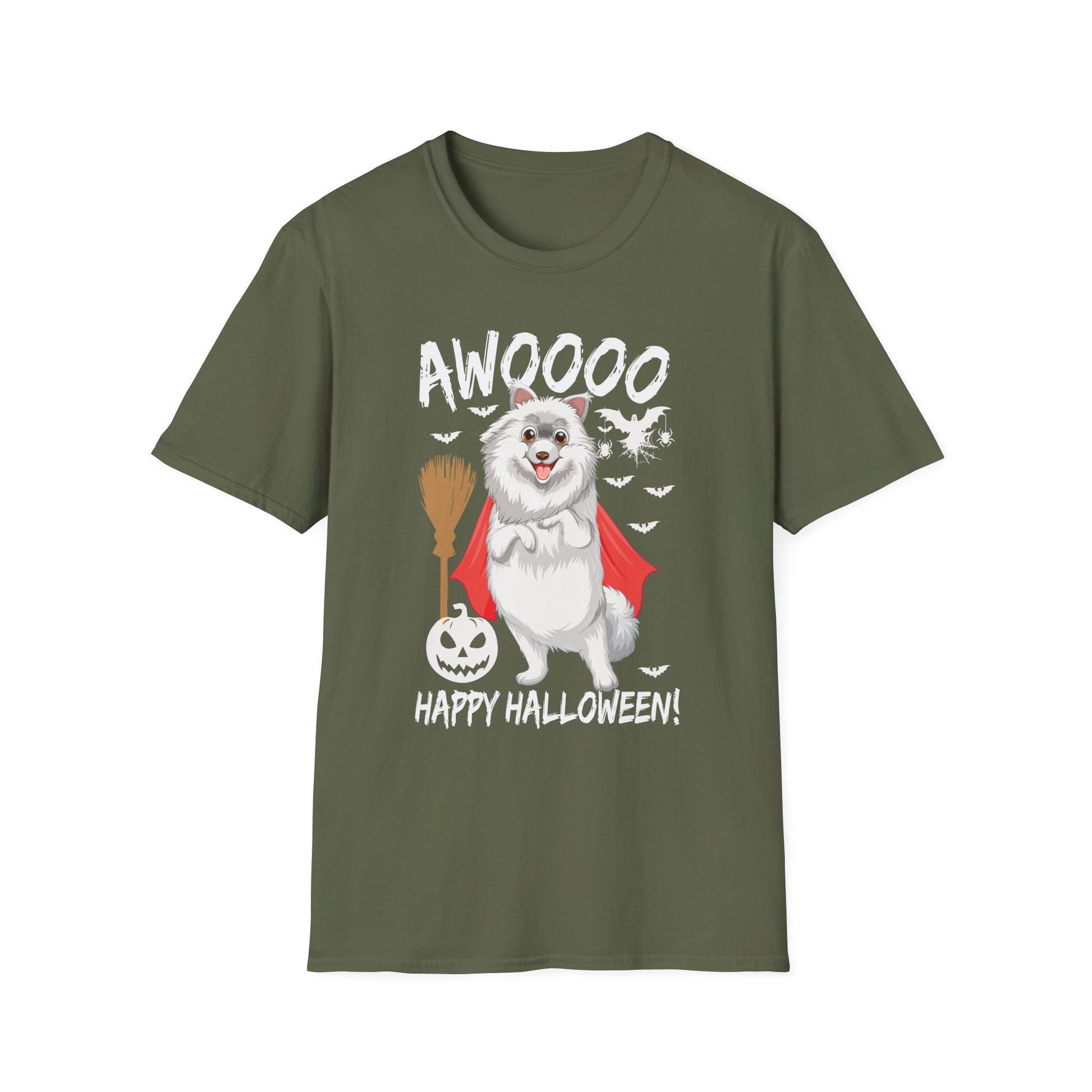 Halloween Pomeranian Tee — "AWOOOO" Cute Dog Vampire Costume T-Shirt