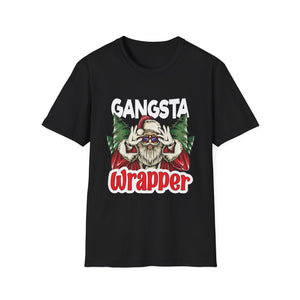Gangsta Wrapper Christmas T‑Shirt — Funny Santa Holiday Tee