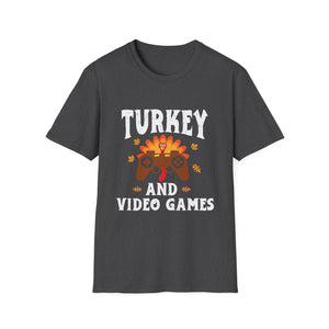 Turkey and Video Games T-Shirt — Funny Thanksgiving Gamer Tee