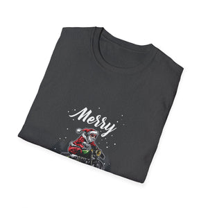 Christmas Motorcycle T-Shirt — 'Merry Christmas' Santa Biker Tee