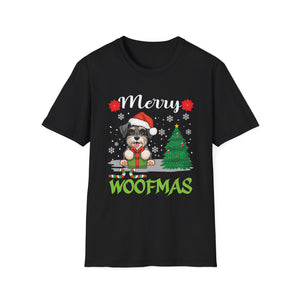 Miniature Schnauzer Merry Woofmas Christmas Dog Gift Unisex Softstyle T-Shirt