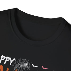 Happy Halloween Flamingo T-Shirt — Cute Pink Flamingo with Jack-O'-Lanterns Halloween Tee