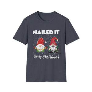 Christmas Gnomes Tangled Lights Merry Christmas Nailed It Unisex T-Shirt