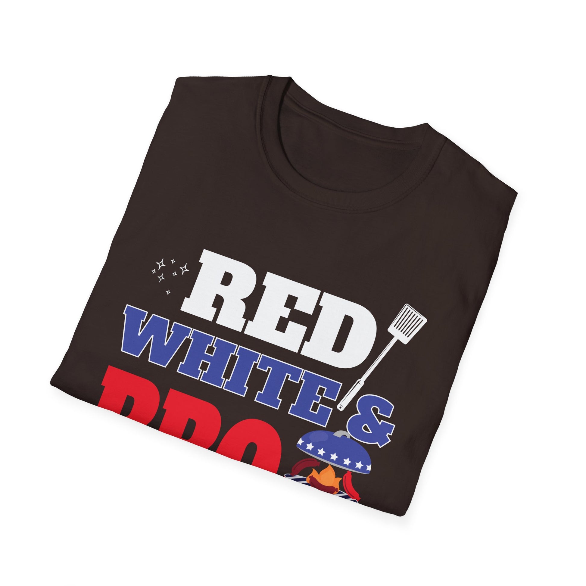 Red White & BBQ T-Shirt — Patriotic 4th of July Grilling Tee