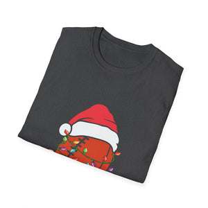 Santa Riding Motorcycle on Christmas - Biker US Flag T-Shirt-productor-mockup