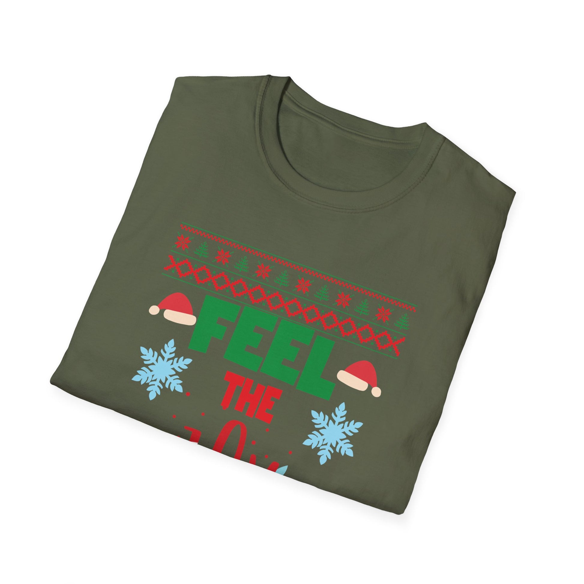 Feel the Joy Christmas T-Shirt — Holiday Ugly Sweater Style Tee