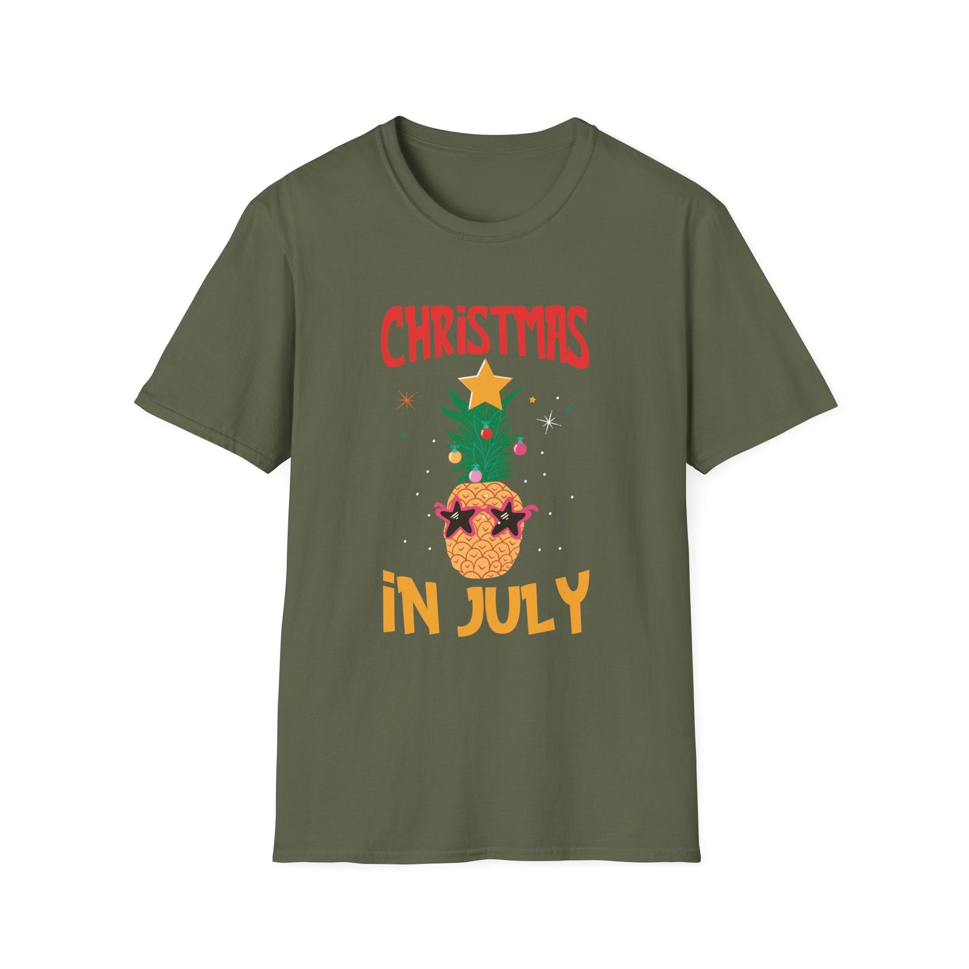 Christmas in July T-Shirt — Pineapple Santa Tree Graphic Tee