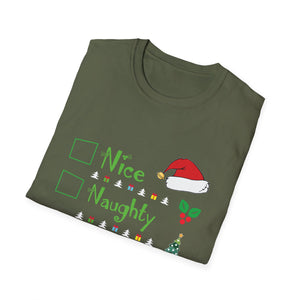 Nice Naughty Puerto Rican Puerto Rico Women Christmas Santa Unisex Softstyle T-Shirt