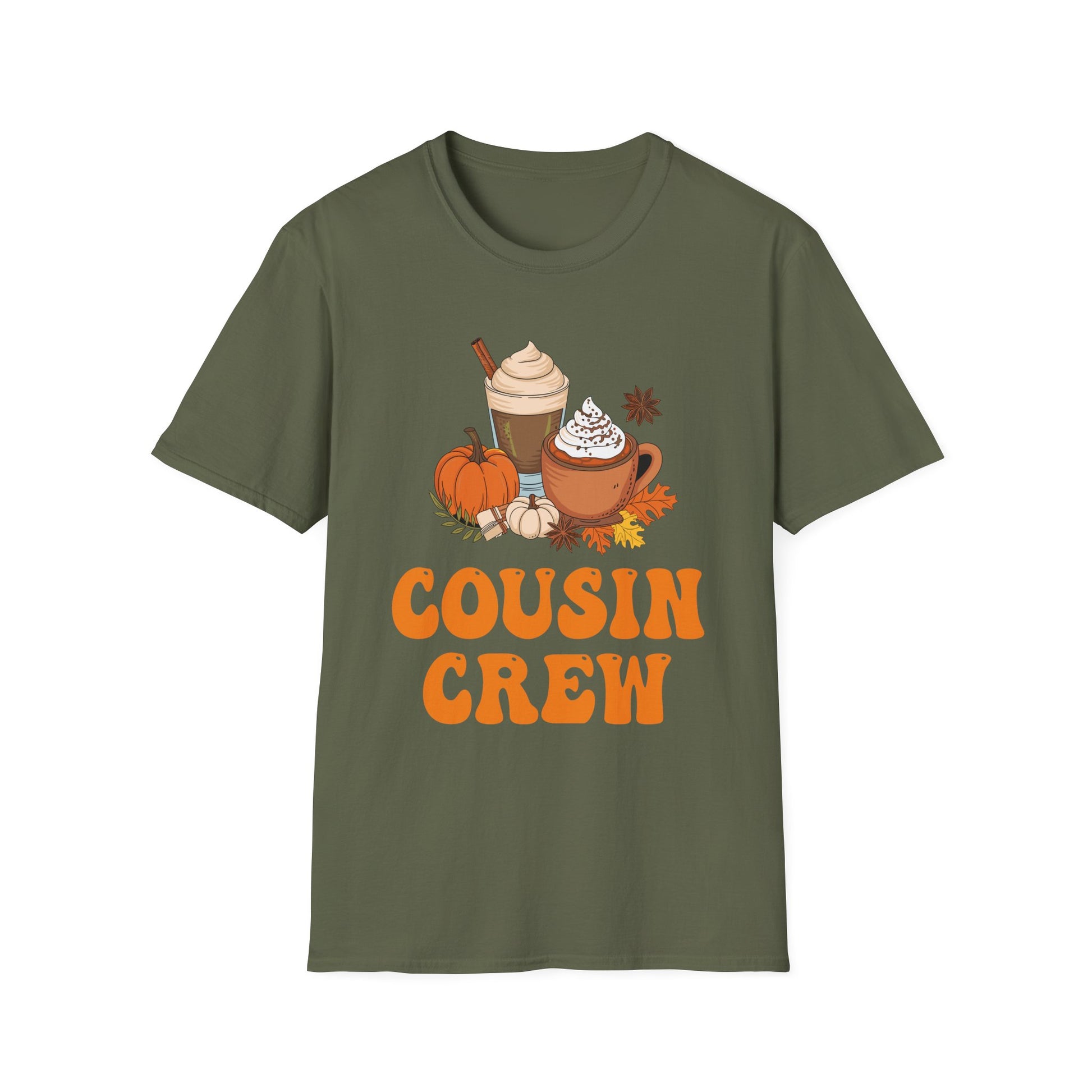 Cousin Crew Fall Tee — Pumpkin Spice Coffee Autumn Graphic T-Shirt
