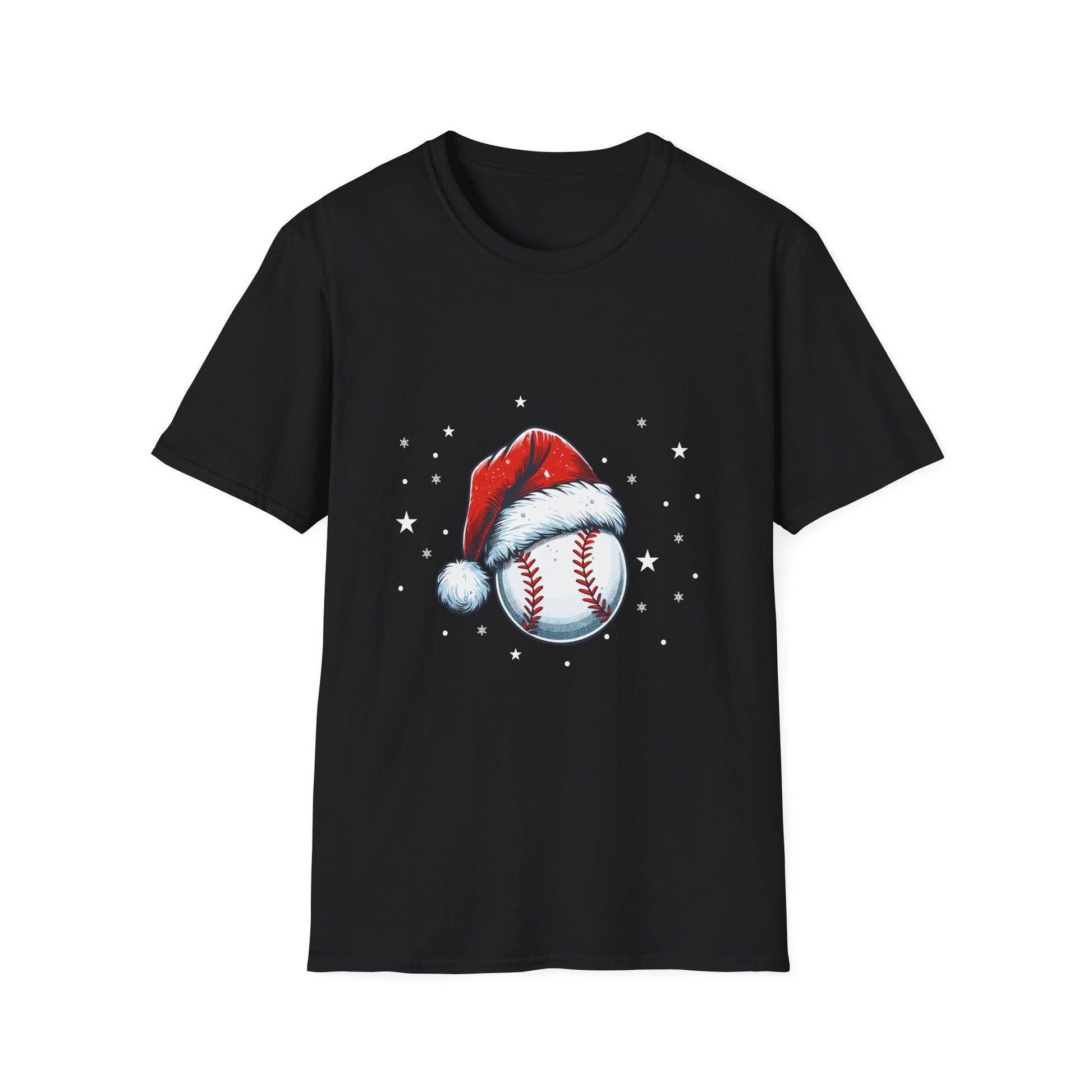 Christmas Baseball Xmas Santa Sports Hat Ball Kids Boys Men Unisex T-Shirt