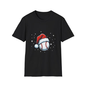 Christmas Baseball Xmas Santa Sports Hat Ball Kids Boys Men Unisex T-Shirt