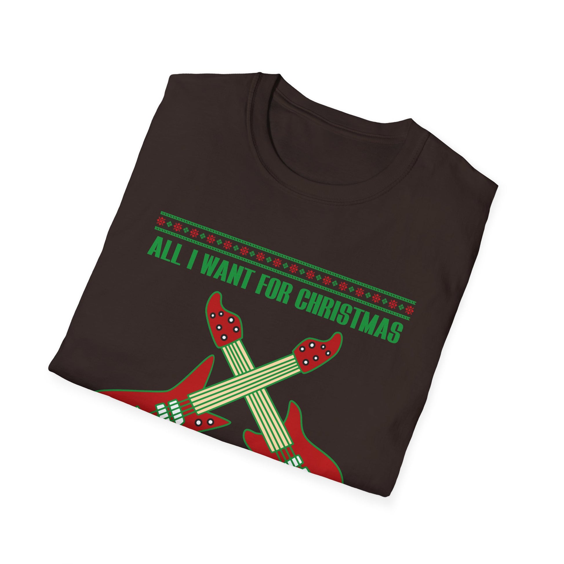 Christmas Guitar T-Shirt — "All I Want For Christmas Is More Guitars" Holiday Tee