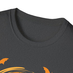 Halloween Dog T-Shirt — Black Moon, Bats & Spiderweb Graphic