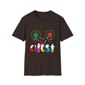Christmas Lights Chest T-Shirt — Colorful Holiday Graphic Tee