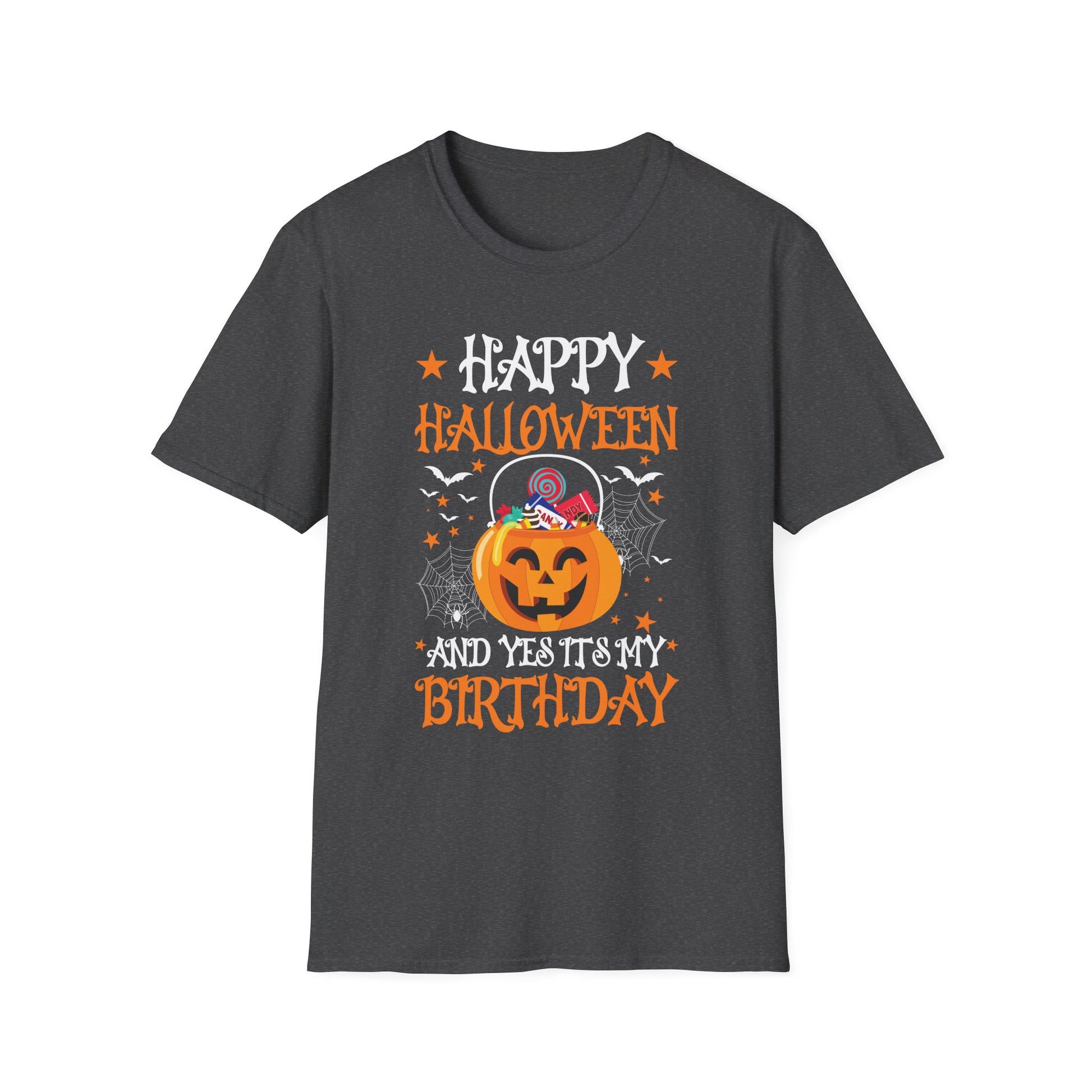 Halloween Birthday T-Shirt — "Happy Halloween and Yes It's My Birthday" Pumpkin Tee