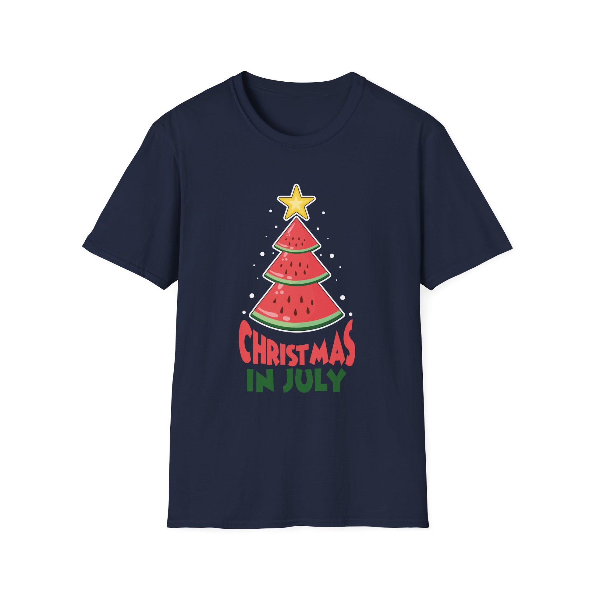 Christmas In July Watermelon Christmas Tree Unisex T-Shirt
