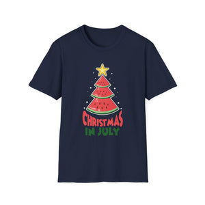 Christmas In July Watermelon Christmas Tree Unisex T-Shirt
