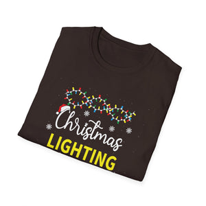 Christmas Lighting Engineer T-Shirt — Funny Holiday Lights Tee for Electricians