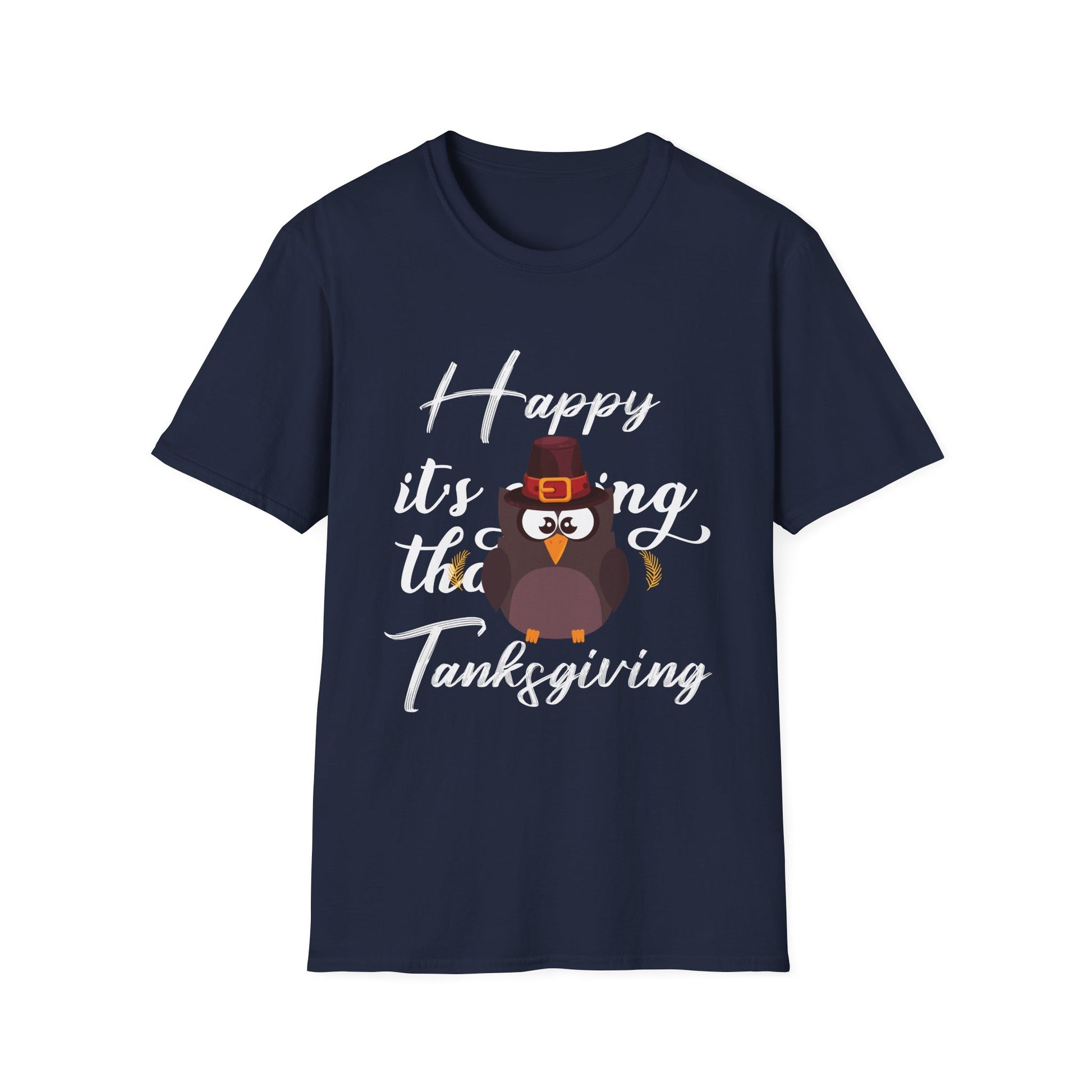 Thanksgiving T-Shirt — "Happy it's turkey time Thanksgiving" Cute Pilgrim Turkey Tee