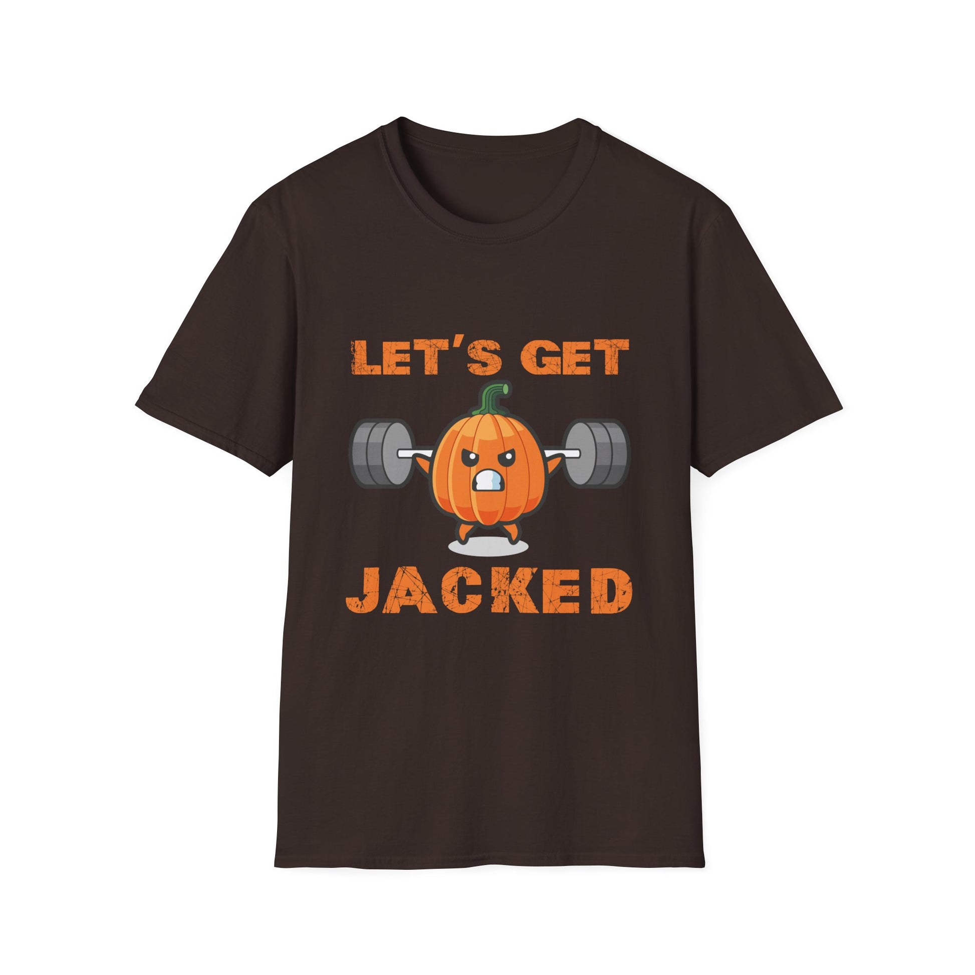 Let_s Get Jacked Gym Weightlifting Halloween Pumpkin Unisex T-Shirt