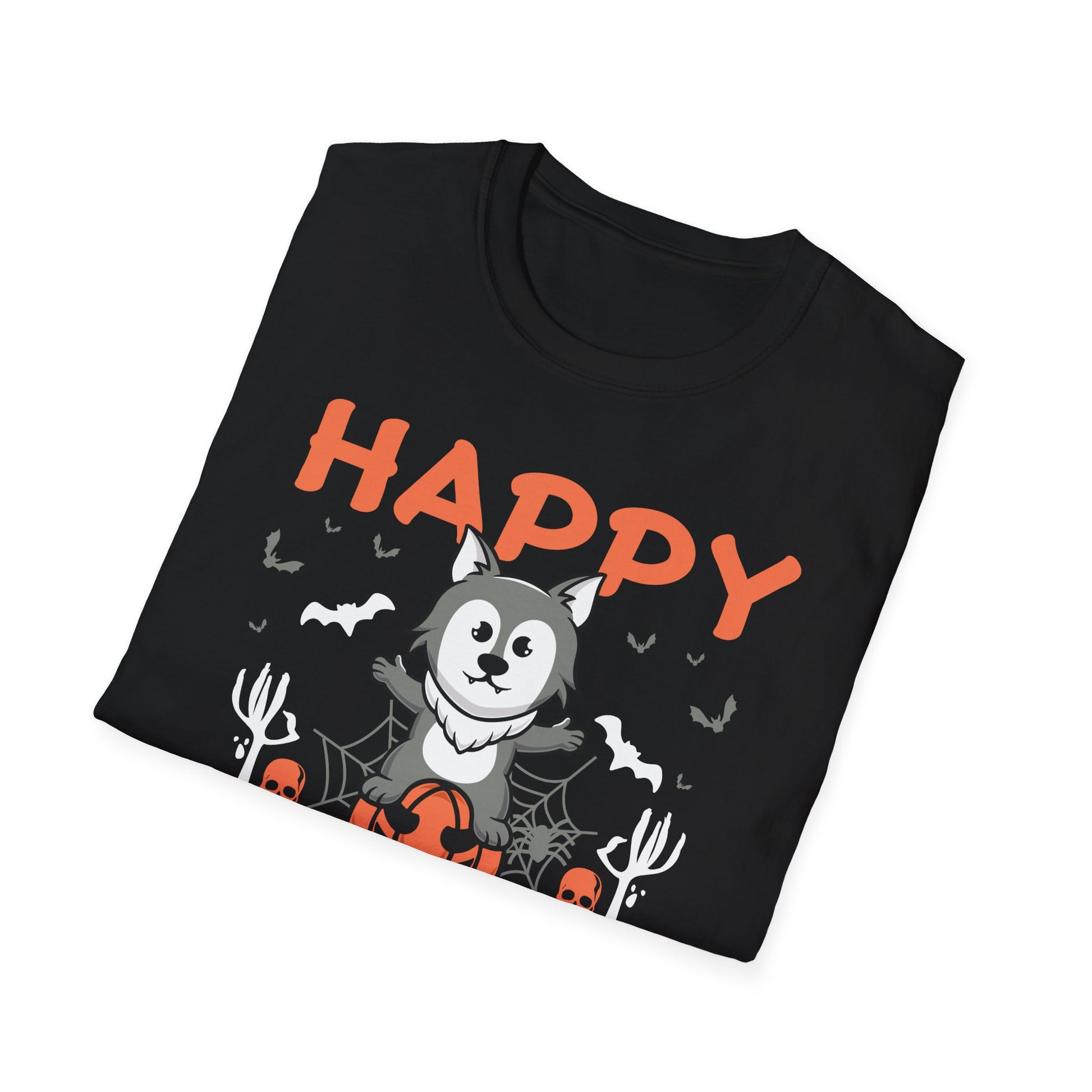 Happy Halloween Husky T-Shirt — Cute Spooky Dog Pumpkin Tee