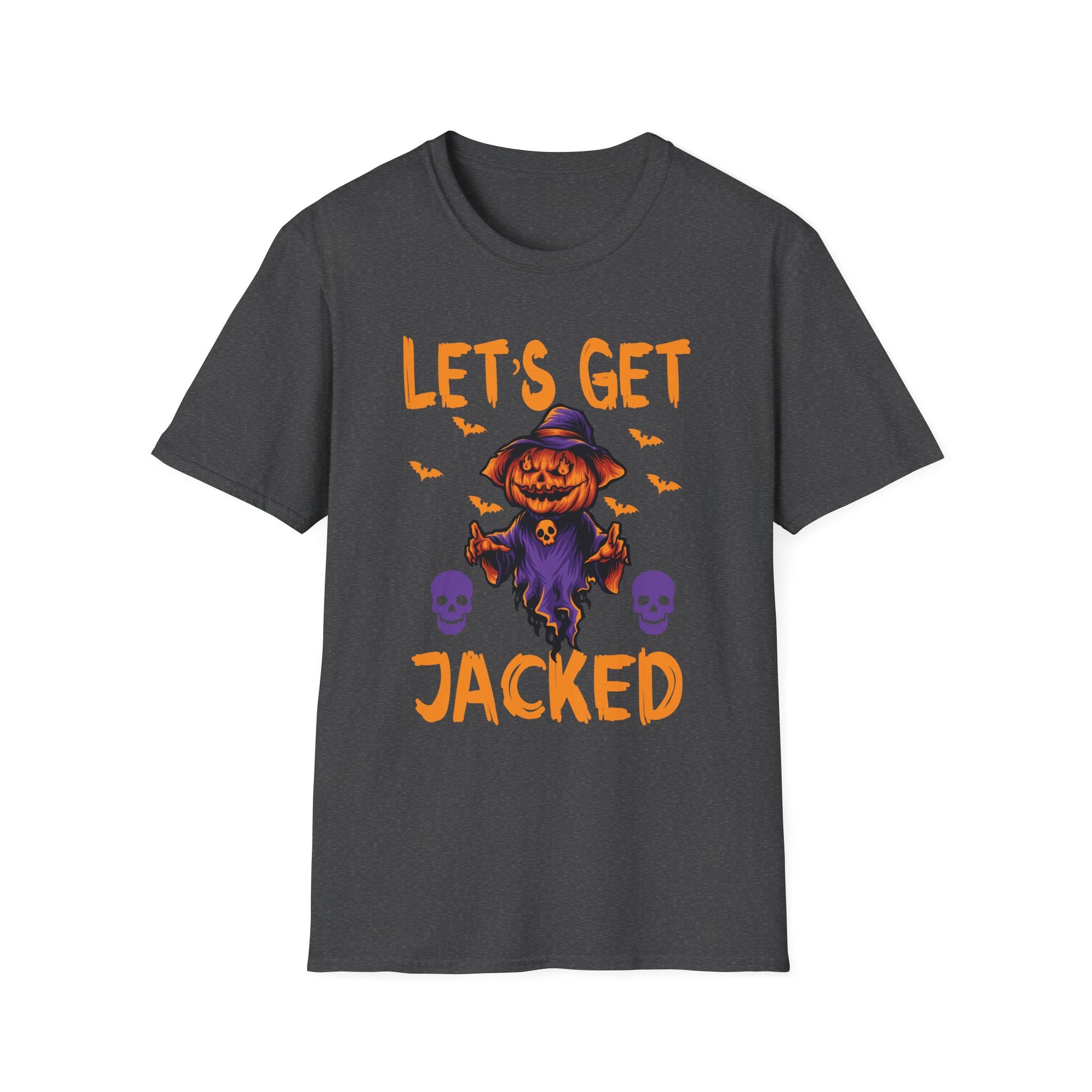 Let’s Get Jacked Halloween T-Shirt — Pumped Pumpkin & Skulls Costume Tee