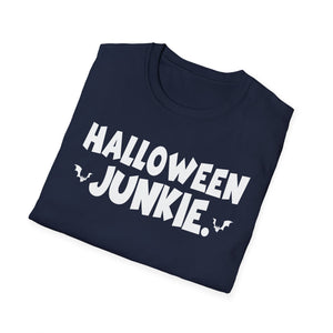 Halloween Junkie T-Shirt — Funny Halloween Tee with Bats
