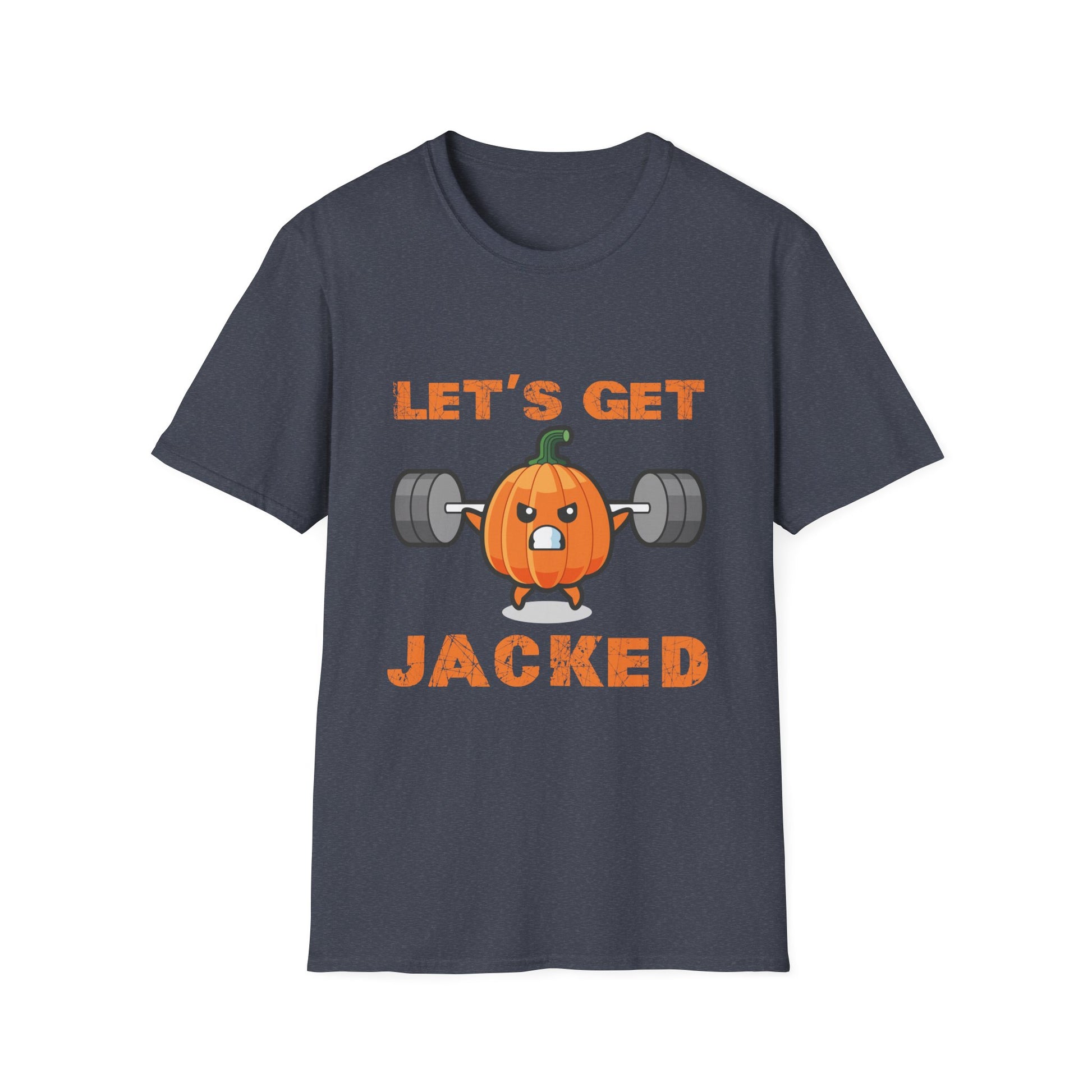 Let_s Get Jacked Gym Weightlifting Halloween Pumpkin Unisex T-Shirt
