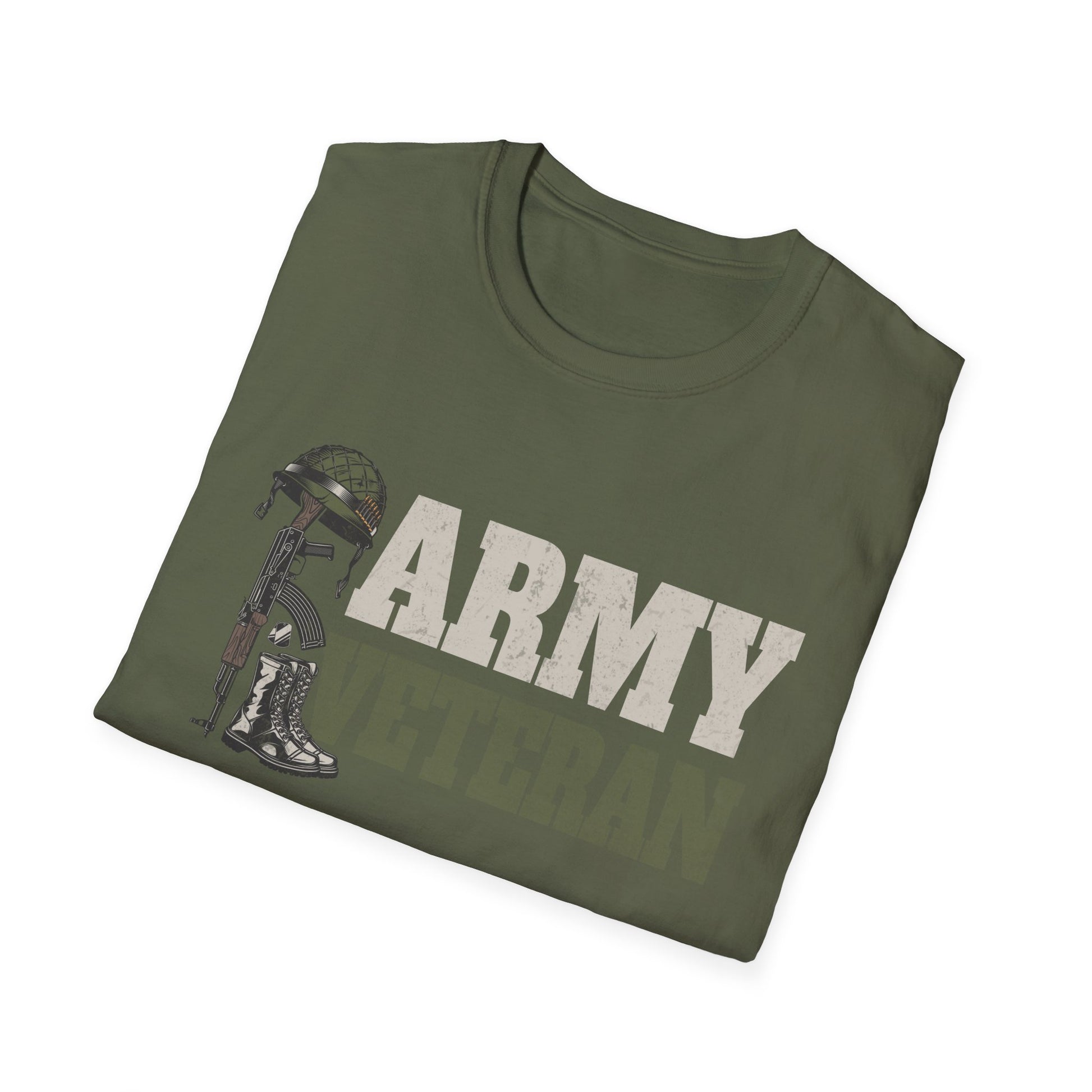 Army Veteran T-Shirt — Fallen Soldier Helmet Tribute